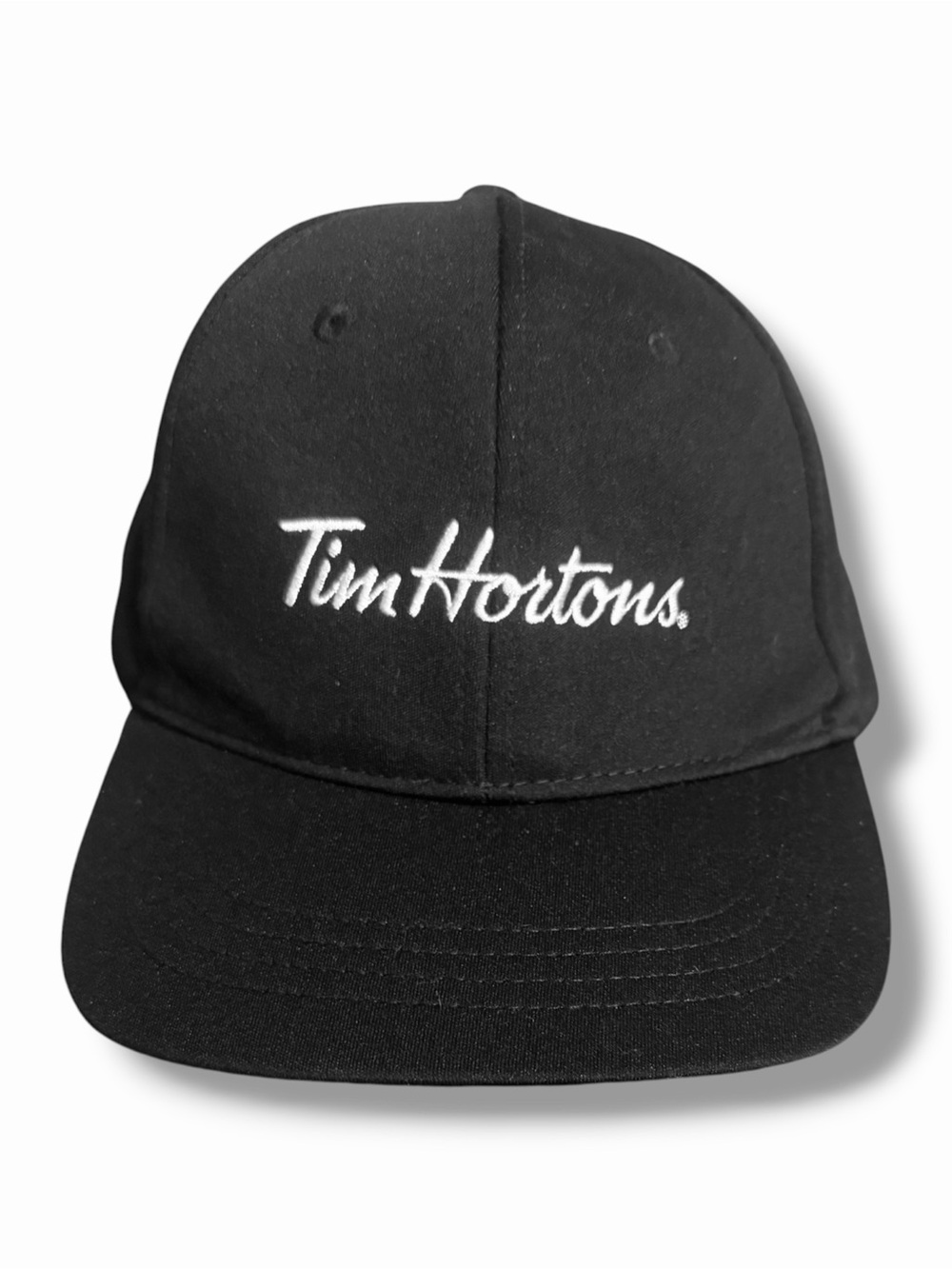 Tim Hortons Employee Crew Uniform Baseball Cap Hat Black Embroidered Adjustable